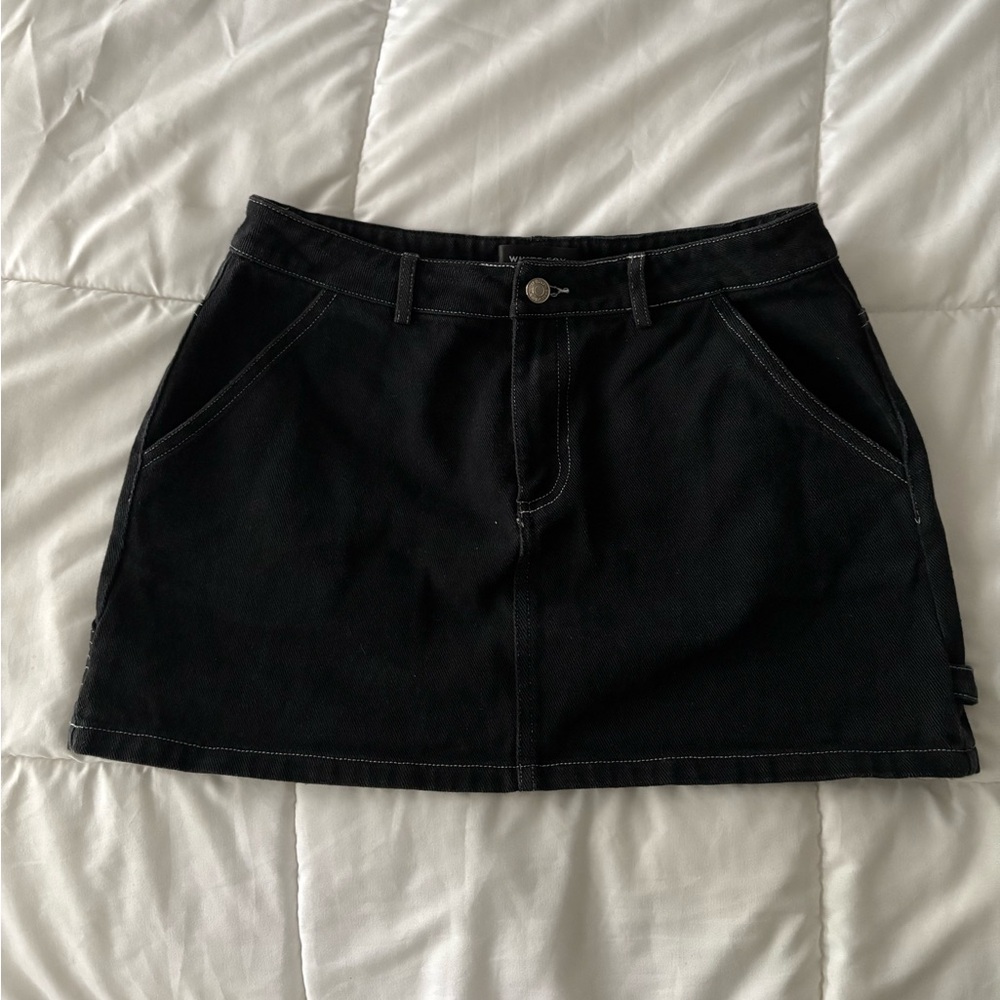 White fox mini skirt